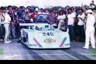 Mauro Nesti, vincitore nel 1982, allineato sui nastri di partenza con la sua Lola 